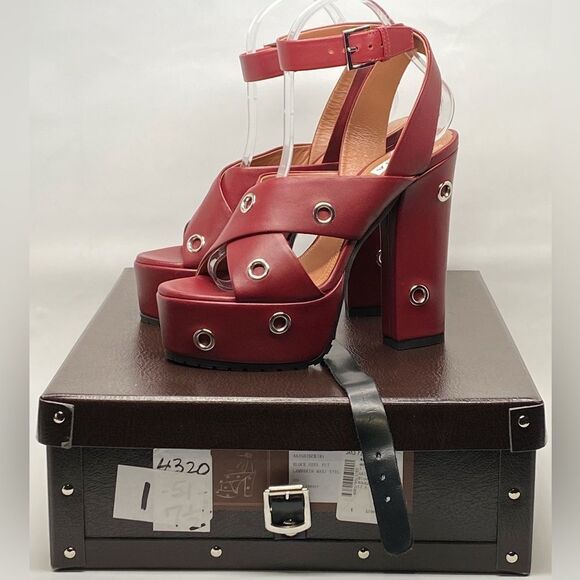 Alaia Eyelets Leather Platform Sandals size 37.5 - Picture 14 of 16